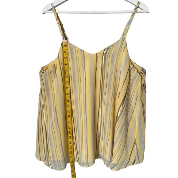 TORRID Sophie Chiffon Swing Cami Lined Stripes Yellow/Blues/Gold Women's Size 00 - Picture 6 of 13